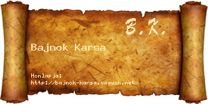 Bajnok Karsa névjegykártya